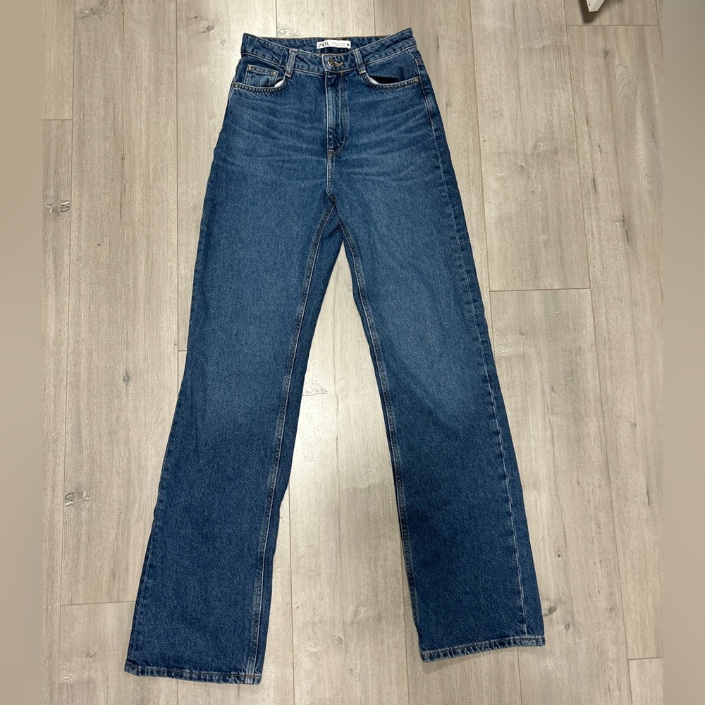 Zara Dark Blue Straight Leg Jeans